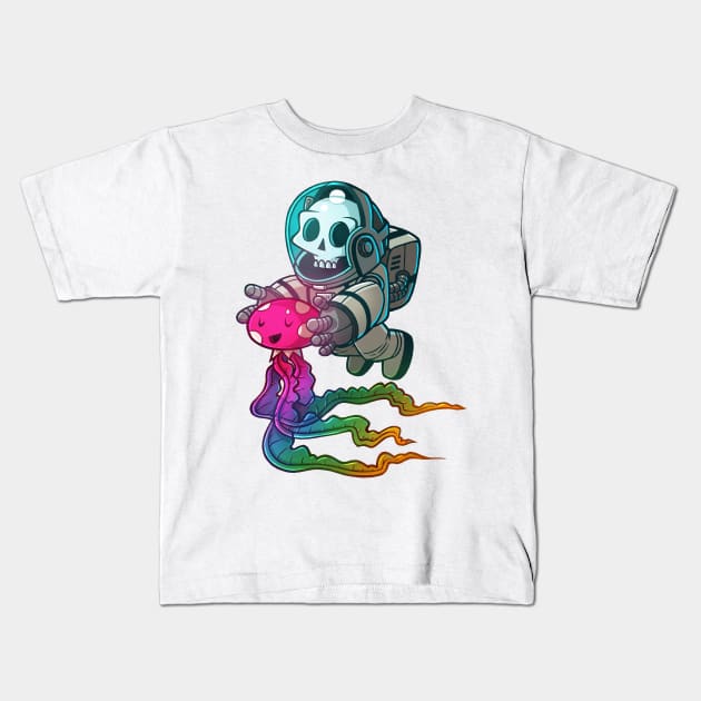 skull astronaut nr4 Kids T-Shirt by RemcoBakker